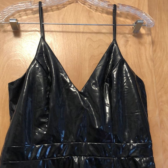 Sexy Pleather Romper - Picture 3 of 6